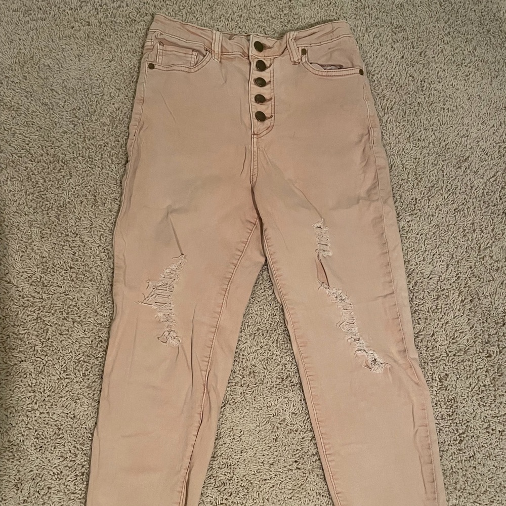 Easel size S distressed pinkish jeans